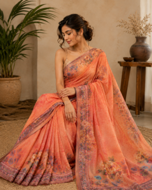 Kota Saree Digital Floral Print