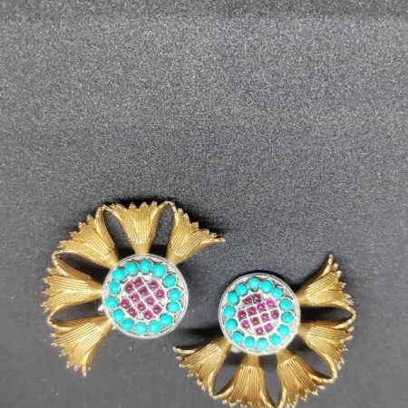 Golden half Flower Earring