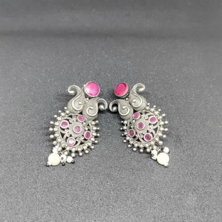 Classy Pink Stone Earrings