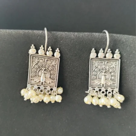 Peacock Designed Hoop Earring