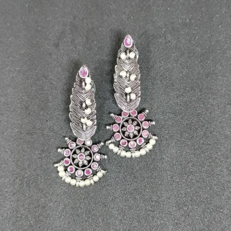 Naya Pink Leave Dangler Earring